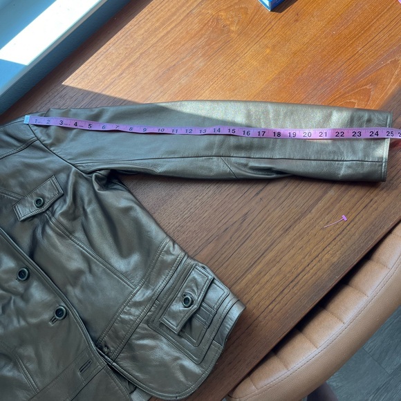 Vintage Cache Metallic Bronze Leather Jacket size 8 Y2K 90s - Picture 11 of 12